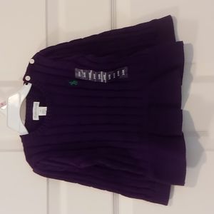 Polo Ralph Lauren cable kint peplum hem purple sweater NWT size 24 w/Gift Box